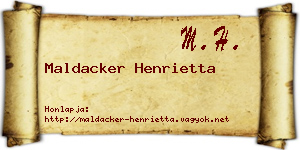 Maldacker Henrietta névjegykártya